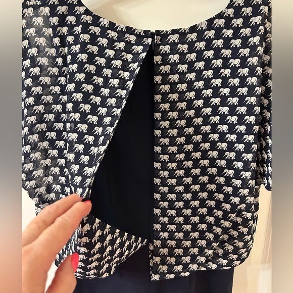 CAbi Navy Blue Polka Dot Blouse Relaxed Fit - Picture 3 of 4